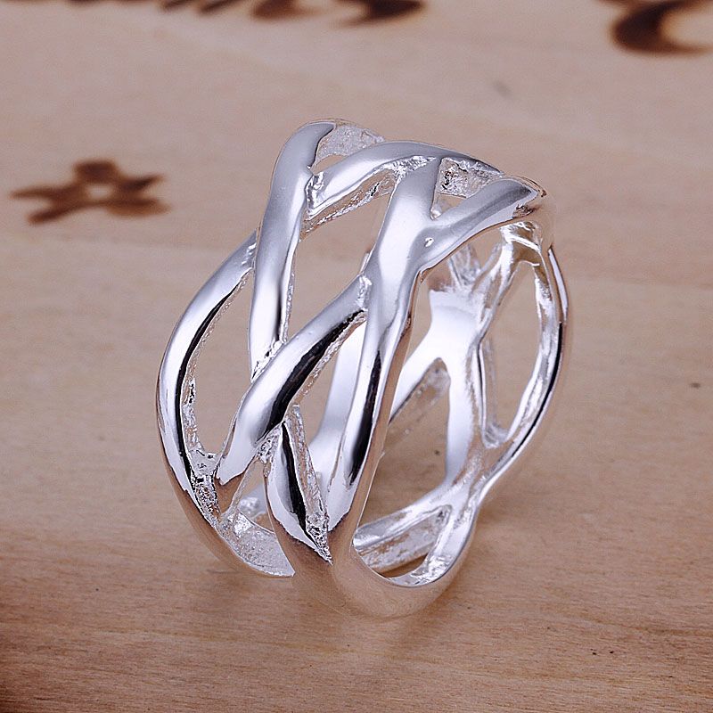 Wholesale 925 Silver Ring 925 Silver Fashion Jewelry Nets Ring Free Shipping SMTR010