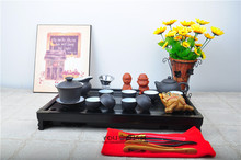 43cm*28cm*5.5cm solid wood tea tray + famous YiXing kung fu tea set + funny Buddha tea figure, nice tea board