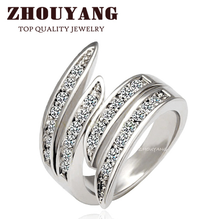 Top Quality ZYR114 Life Together Crystal Ring 18K White Gold Plated ...