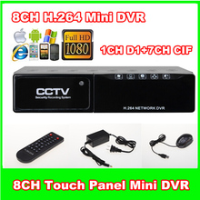 8 CH  H.264 Touch Panel Standalone Network DVR Recorder Support 2.5inch Hard Disk and Smartphone Viewing (1 ch D1 +7 ch CIF)