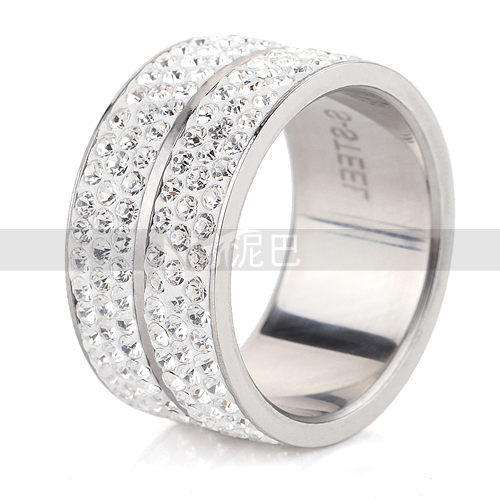 Wholesale High Quality Classic Platinum Plated Crystal Jewelry Wedding Ring FREE SHIPPING 