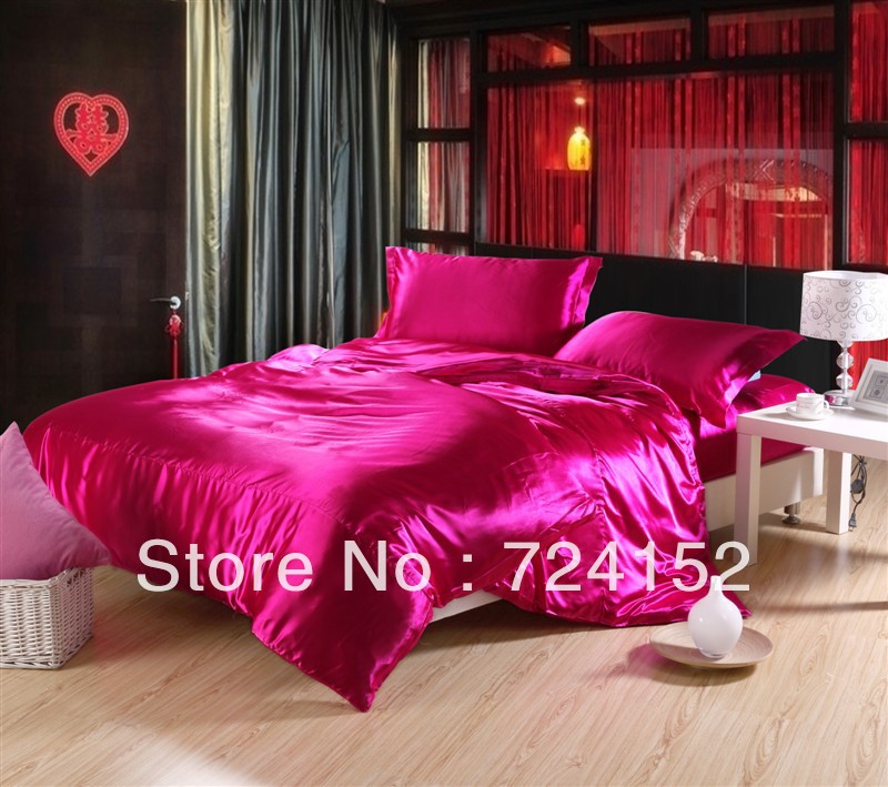 4pcs cool summer bedding 100 imitated silk bed sheet sets/duvet cover ... 4pcs cool summer bedding 100 imitated silk bed sheet sets/duvet cover ...