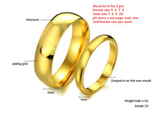 Fashion Korean fashion glossy 18k gold rings male and female senior couple titanium engagement rings anillos