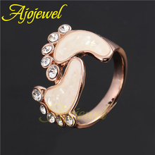 Size 6 9 Lovely Style 18K Rose Gold Plated Color Clear Crystal Natural Shell Baby Foot
