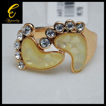 Size 6 9 Lovely Style 18K Rose Gold Plated Color Clear Crystal Natural Shell Baby Foot