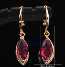 18k yellow gold plated Necklaces Pendants Earrings Ring Crystal Sets jewelry Ruby Fashion jewelry Ring sz