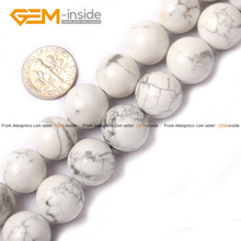 Round Howlite Beads Natural Stone Beads Selectable 3 4 6 8 10 12 14 16mm Strand