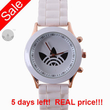 Top Brand AD 3 Leaf Grass Unisex Quartz Sports Fashion Casual Silicone Watches Luxury Style Wristwatches 5 Colors Free Shipping