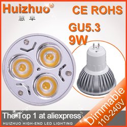 20X High power CREE GU5.3 3x3W 9W 220V Dimmable Light lamp Bulb LED Downlight Warm white Pure white Cool White free shipping(China (Mainland))