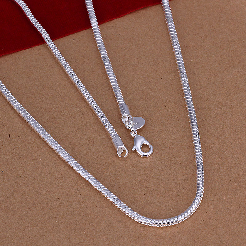 wholesale 2014 New Fashion 925 Sterling Silver Chain 3M 16 24 Snake Chain Necklaces Pendants For