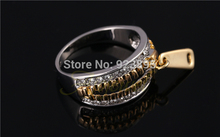 Size 6 9 Sepcial Design 18K Gold White Gold Plated Sexy Zipper Rings For Women Men