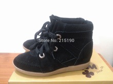 Breathable Red Hollow out Isabel Marant Leather Shoes Height Increasing Wedge Sneakers Women Low top Shoes