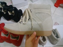 Breathable Red Hollow out Isabel Marant Leather Shoes Height Increasing Wedge Sneakers Women Low top Shoes