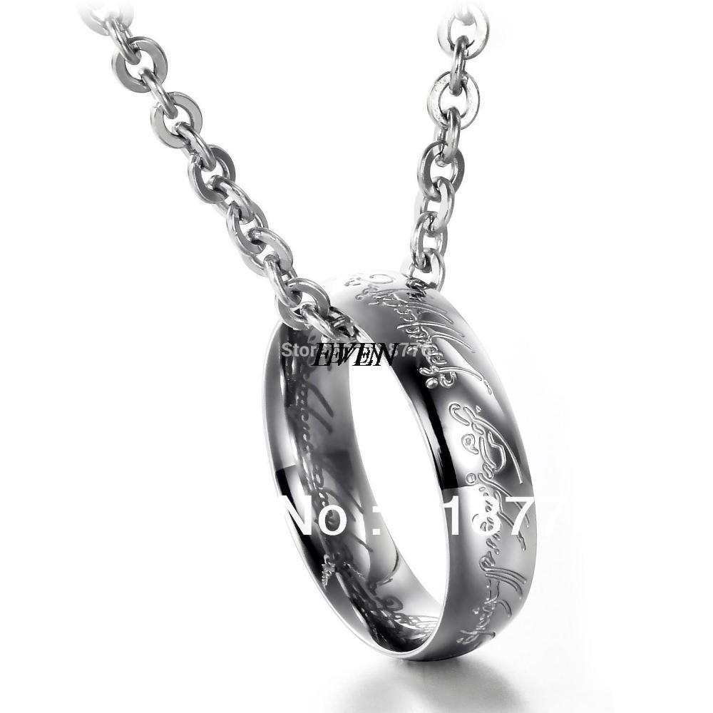 Fashion Accessories Hot Jewelry Titanium 316L Stainless Steel The L of the Circle Pendant Necklace 50cm