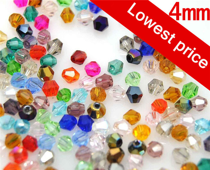 100pcs 4mm Bicone 5301 Austria Crystal Beads Loose Beads Jewelry Making free shipping NO 19 36