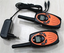 long range vox dual channel monitor radio walkie talkie pair up to 8km with 121 private code + charger (orange)
