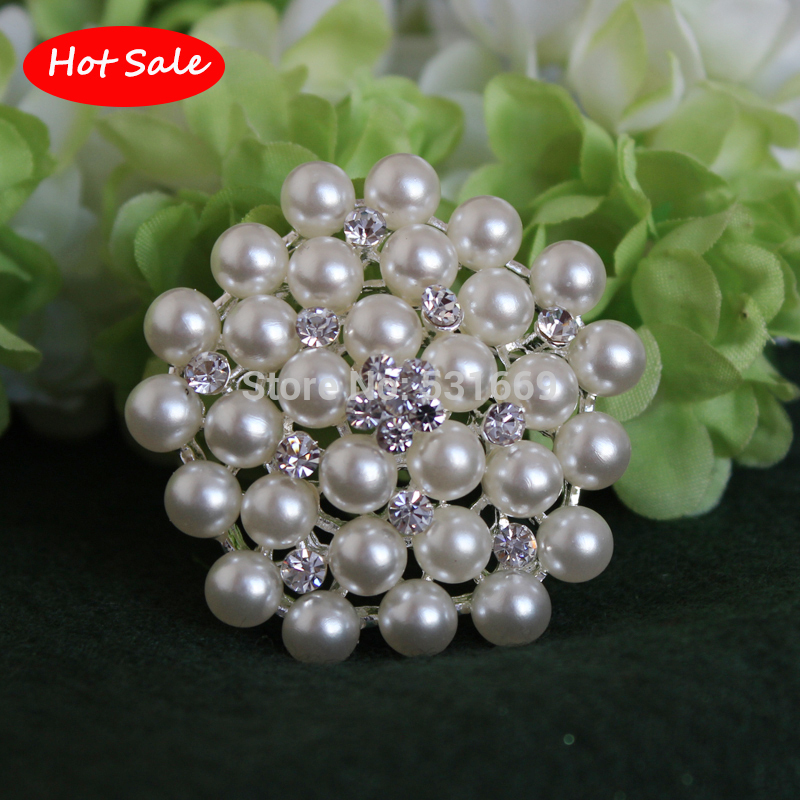 Classic Crystal Rhinestone And Pearl Brooch Silver plated Snowflake Style Brooches For Wedding Bouquets Christmas Gift
