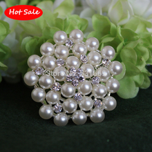 Free Shipping on $15,Rhinestone Brooches For Wedding Invitation Brooches Pearl And Crystal BRD222