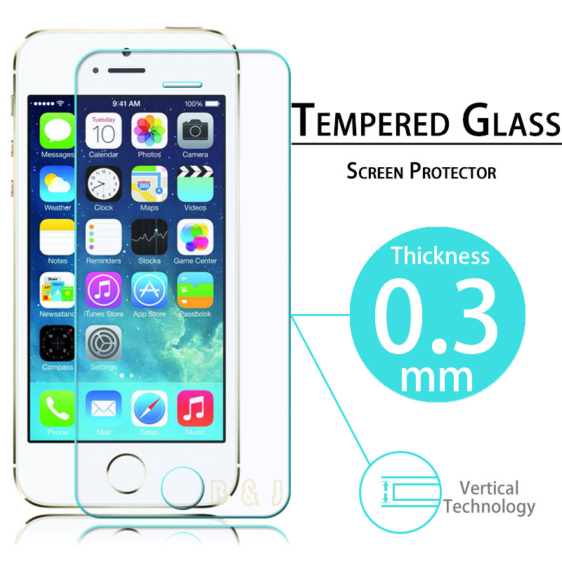 For Alppe iPhone 5s 5c Premium Tempered Glass Screen Protector for iPhone 5s Toughened Protective Film