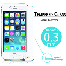 2014 new For iPhone 5 Premium Tempered Glass Screen Protector for iPhone 5s 5c Toughened protective film With Retail Package