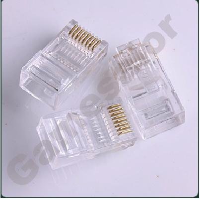 100 rj45 rj-45 cat5 modular plug conector de rede #9824 frete grátis