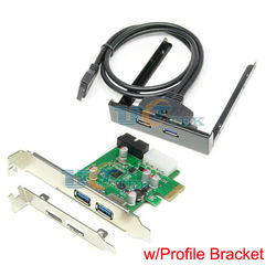 PCI-e PCI Express USB 3.0 Controller Card Adapter + 19/20Pin to 2 Port usb3.0 Hub 3.5"Floppy Bay Front Panel Singapore Post(China (Mainland))