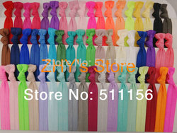 FOE Free shipping 40colors 100pcs Fold Over Elastic Hair Ties bracelet wristbands for girl ponytail holder(China (Mainland))