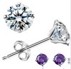 Free Shipping 925 Sterling Silver /Crystal Earring  925 Sterling Silver Jewelry  Wholesale Fashion 5.5mm Crystal Jewelry