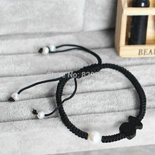 Shipment Free Natural pearl with Agate bear lady woven bracelet fashion women stainless steel jewelery