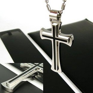 Christmas Gift Free Shipping 316l Stainless Steel Cross Necklace for men women Fashion Jewelry Wholesale WP316