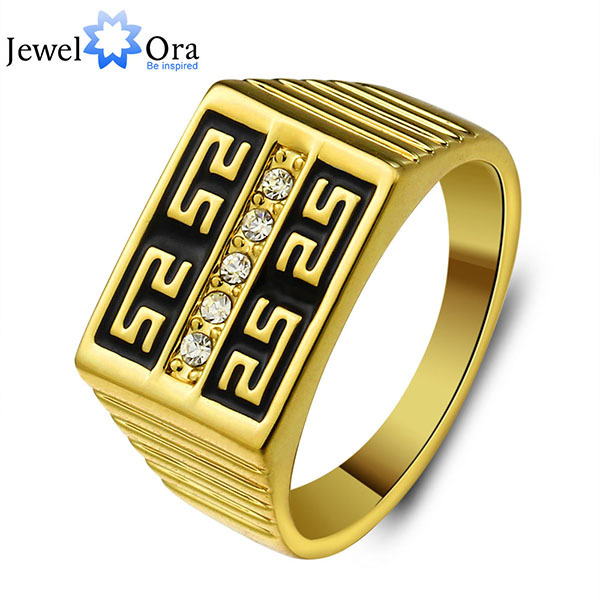 2014 Men Jewelry 18K Gold Plated Ring Fashion Jewelry Rhinestone Allah Rings For Men JewelOra Ri100632