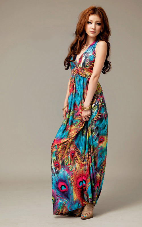 New Cheap Plus Size Floral Maxi Long Dress for 2013 Summer Sexy ...