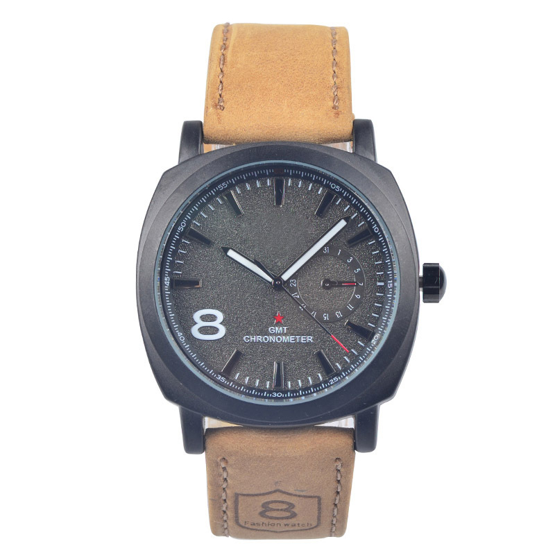 2014 новинка бизнес кварцевые часы мужчин спортивные часы военные часы мужчины кориум кожаный ремешок армия наручные часы