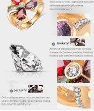 Trendy Rings 18K Rose Gold Plating Romantic Flower Shape Austrian Crystal Zircon Engagement Rings Fine Jewelry